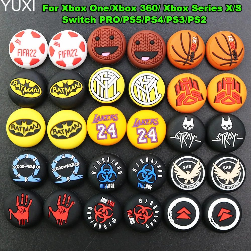 

YUXI 1pcs Soft Silicone Thumb Stick Grip Cap Joystick Cover For PS5/PS4/PS3/PS2/ Xbox One 360 Series X/S Switch PRO Controller