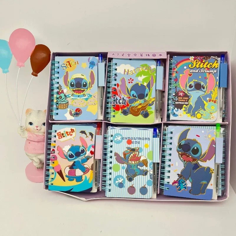 Блокнот Disney Stitch милый мультфильм аниме книга на катушке для заметок детские