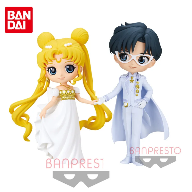 

BANDAI Genuine Qposket Sailor Moon Wedding Dress Chiba Mamoru Kawaii Cute Anime Action Figure Toys Girls Kids Children Gifts