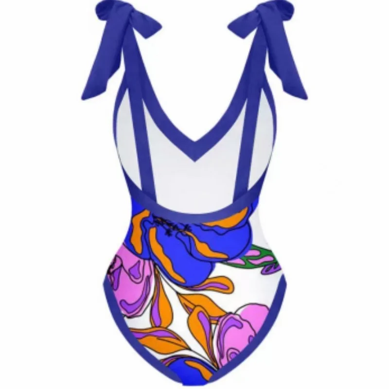 Two 2 Piece Sets Women Outfit Summer New Fashion Print One Piece Bikini And Asymmetrical Skirt Beach Swimming Matching Sets 2023