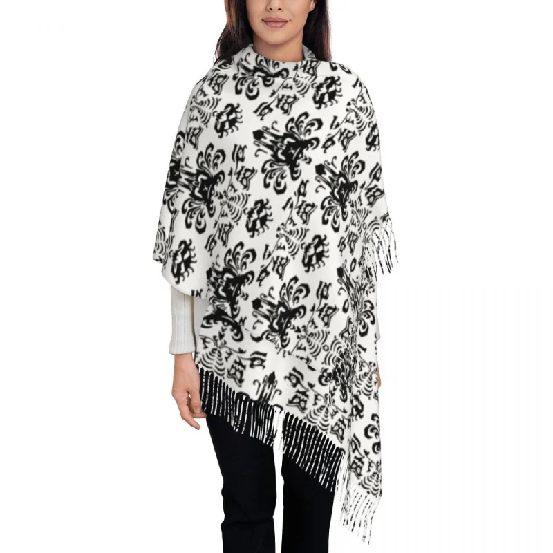 

Personalized Print White Haunted Mansion Scarf Men Women Winter Fall Warm Scarves Halloween Grimace Shawl Wrap