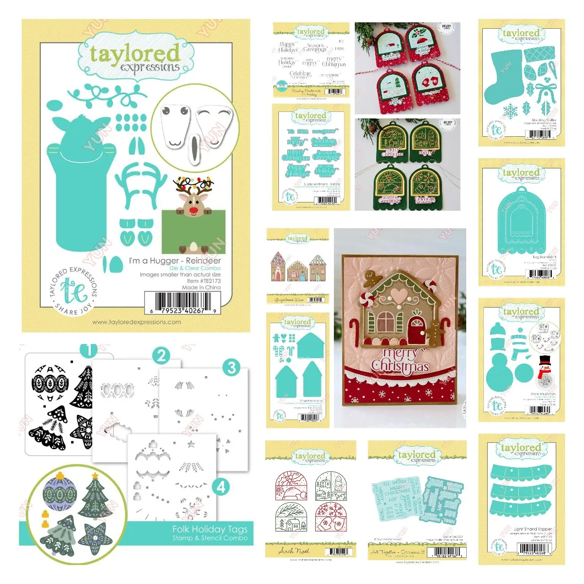 Поступление новые штампы и Рождественский дом Yeti олени праздничные бирки