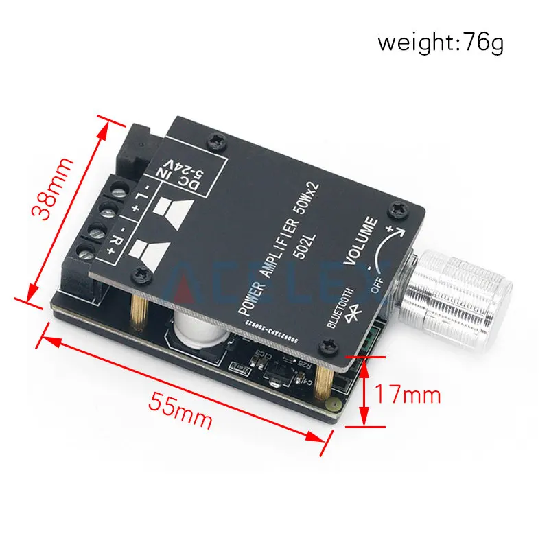 ZK-502L Беспроводной аудиоусилитель Bluetooth 5.0 цифровой стереоусилительная плата 50Wx2 Amp Amplificador power amp.