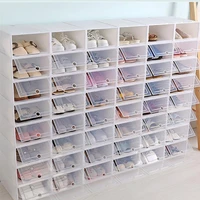 6pcs thicken shoes box transparent stackable shoes storage box plastic shoe container accessories shoe organizer
