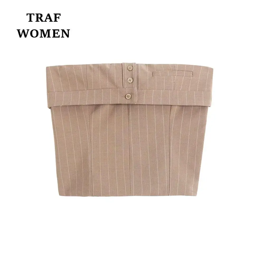 

Женский короткий бюстгальтер в полоску, с пуговицами