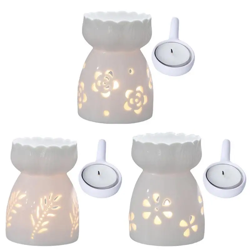 Warmer White Hollow Essential Oil Burner Ceramic Wax Melt Burner Wax Burner Oil Burners Assorted Aromatherapy For