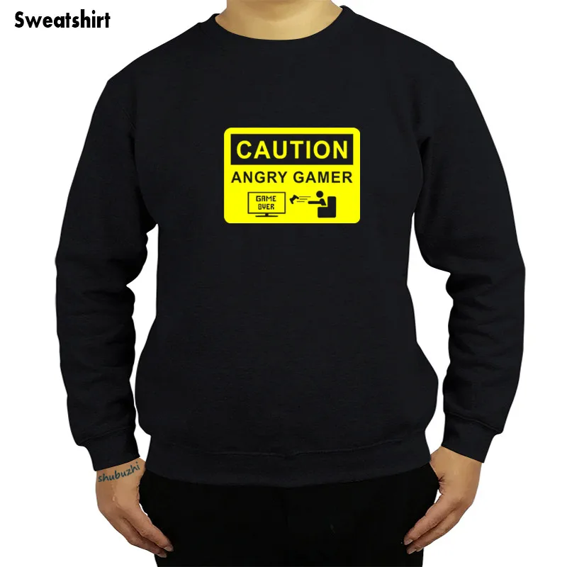 

CAUTION ANGRY GAMER MENS men sweatshirt JOY PAD VIDEO GAME RETRO FUNNY GIFT Mens shubuzhi fashion Brand men hoody O-Neck sbz4339
