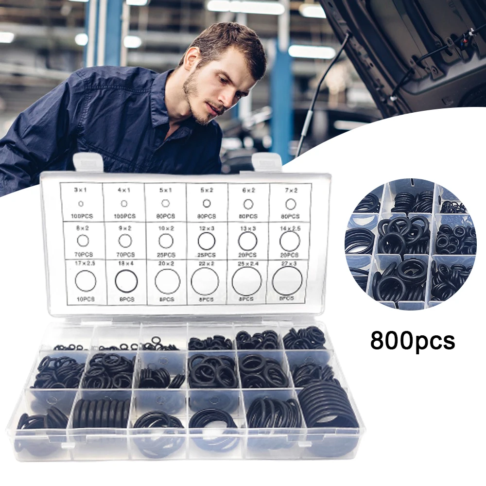 

O-Ring Assortment Kit Washer Sealing Gasket Assortment Resist Heat Gasket Washer Faucet Parts Repair Tool Kit _WK