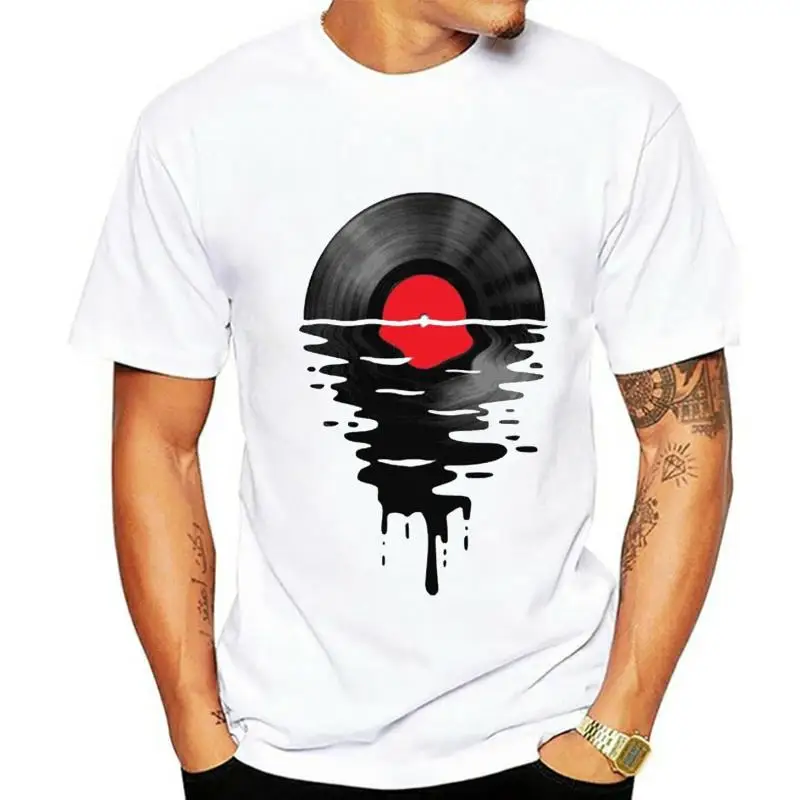 

Melting Vinly T Shirt Dripping Cool Record DJ Music Vintage Gift Tee 84