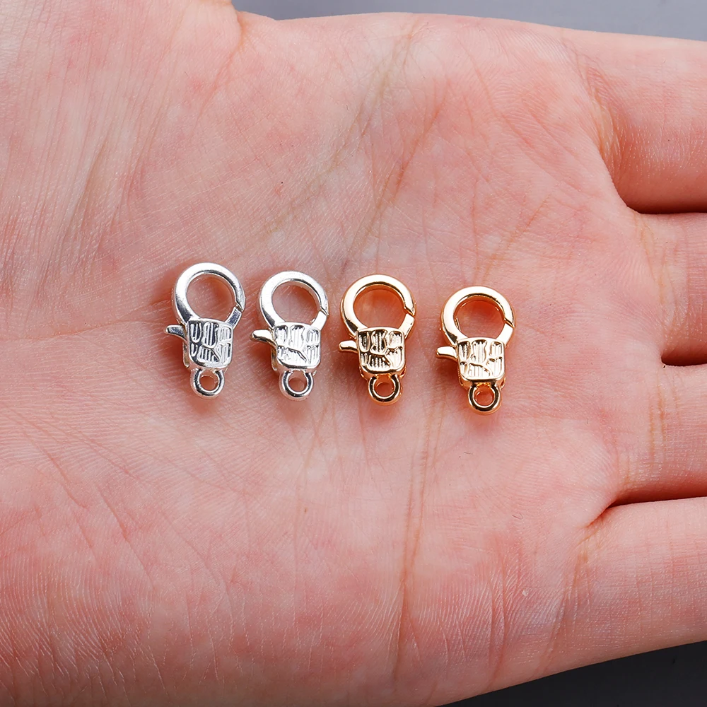 10pcs/lot Zinc Alloy Gold Sliver Plated Lobster Clasp Hooks for Necklace&Bracelet Chain DIY Fashion Jewelry Findings Making