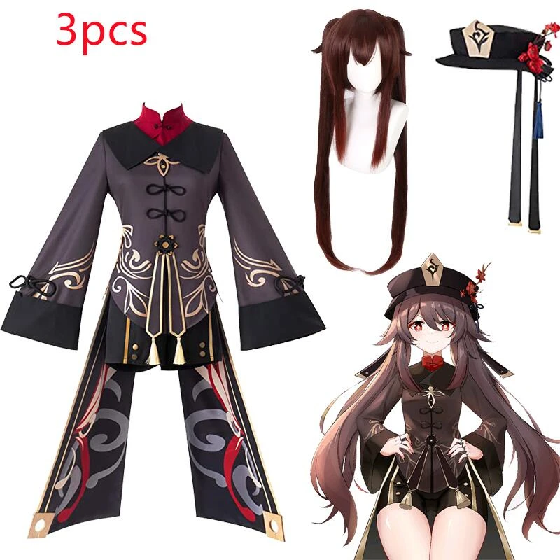 

Game Genshin Impact Hutao Cosplay Costumes Anime Clothes Halloween Costumes for Women Vestido Dress Suit Wig Party Uniform Loli