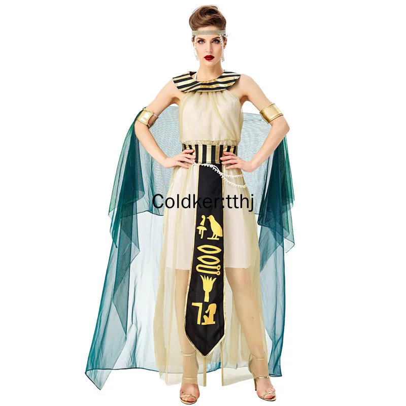

Halloween Costumes Women Ancient Egypt Egyptian Pharaoh Cleopatra Princess Costume Outfit for Adult Cosplay Performance Dress