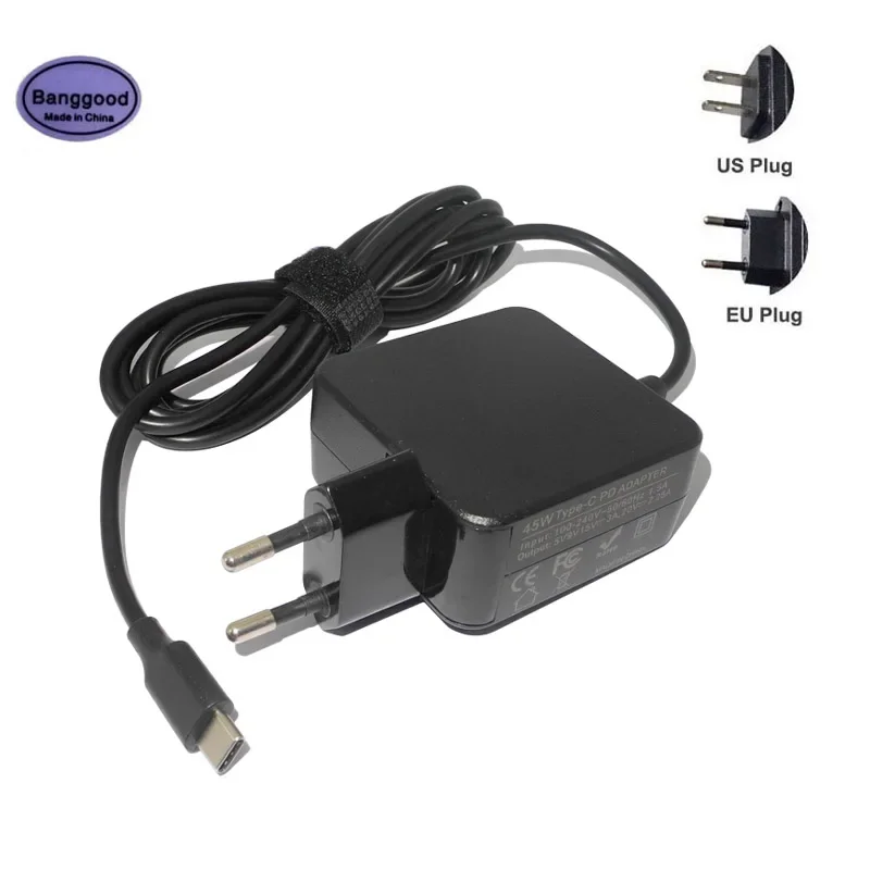 Универсальный адаптер питания USB Type-C 45 Вт для ноутбука, зарядное устройство для Apple Huawei Lenovo 20 В 2,25 А 15 В 3A 9 В 3A 14,5 В 2A 5 В 3A Блок питания переменного тока (art.: 3920d0aaa076f) - 3920d0aaa076f