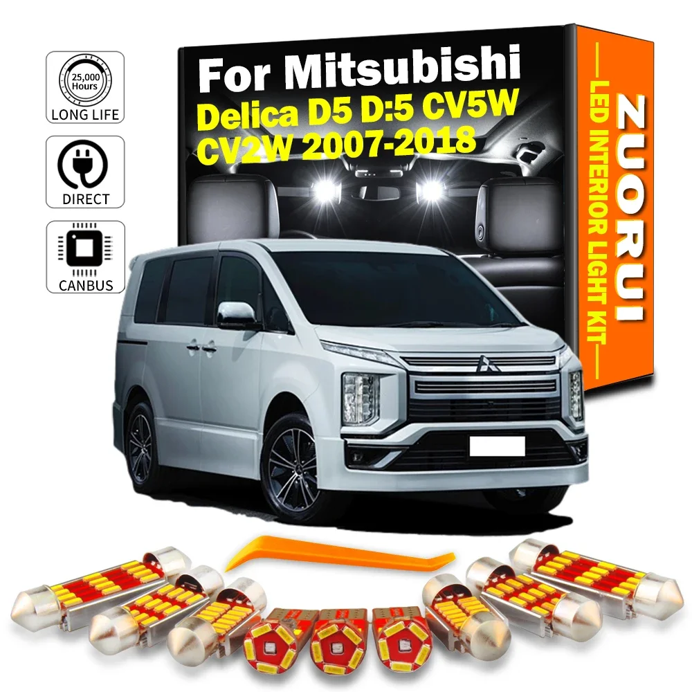 Светодиодные лампы ZUORUI 12 шт. для Mitsubishi Delica D5 D:5 CV5W CV2W 2007-2015 2016 2017 2018