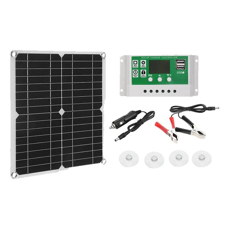 

Комплект солнечной панели 12 Вт, 50 А, 12 В, зарядное устройство с контроллером, фургон, лодка