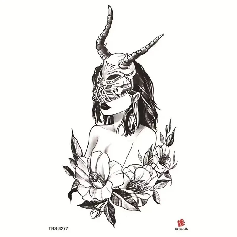 

Waterproof Temporary Tattoo Stickers Warrior Girl Flash Tattoos Beauty Portrait Angel Body Art Arm Fake Tatoo Women Arm Tattoo