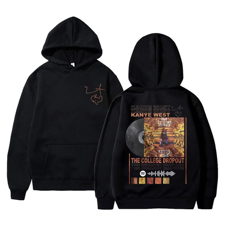 

Rapper Kanye West The Collgeg Dropout Graphic Hoodie Men's Hip Hop Oversized Sweatshirt Men Fleece Cotton Sweatshirt Streetwear