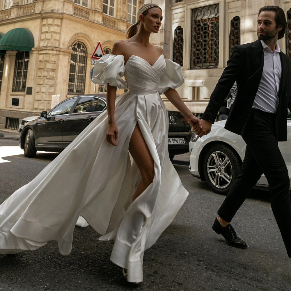 

Женское свадебное платье без бретелек, с открытой спиной