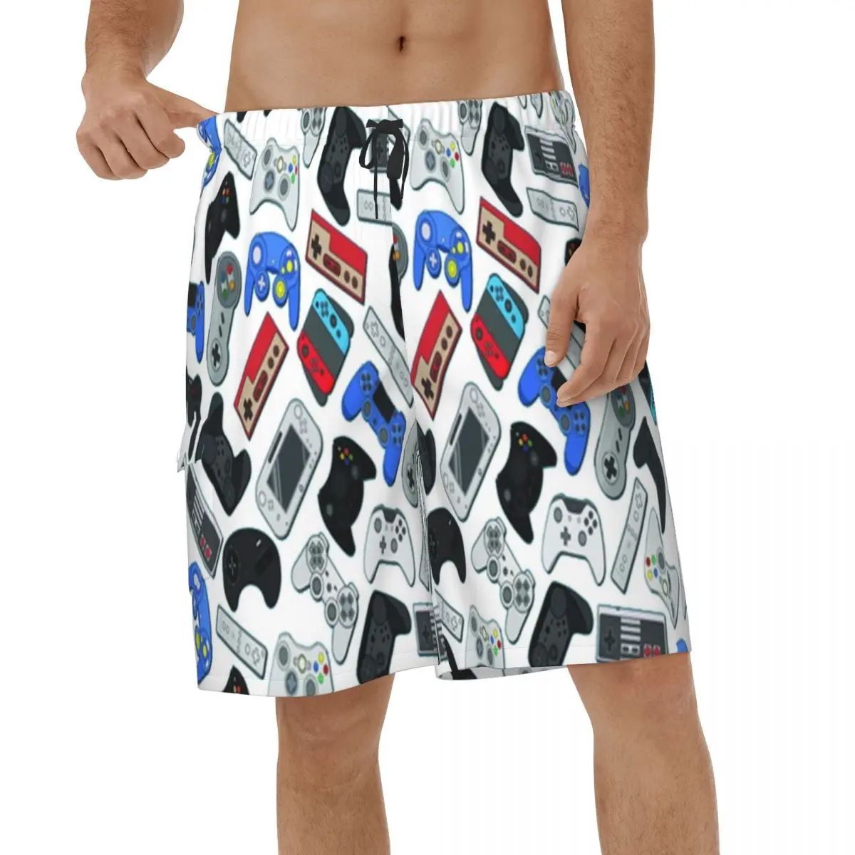 

Casual Video Game Controllers Men 3D Beach Shorts Sports Swimwear Vacation Game Controller Short Pants Quick Dry Short Pants