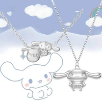sanrioed anime cinnamorol cute necklace astronaut silver fashion kawaii pendant accessories jewelry toy gril gift