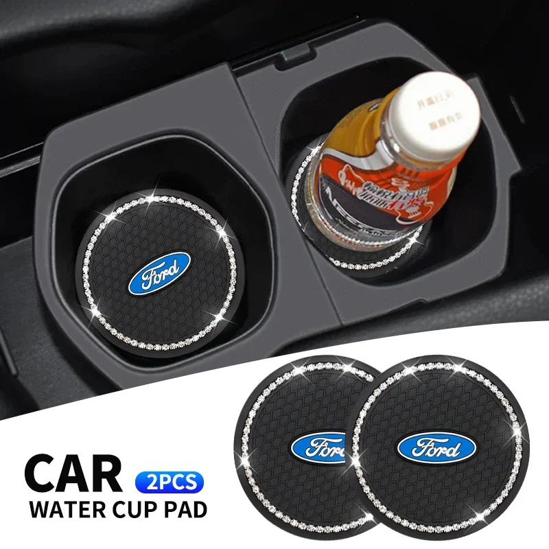 Автомобильный держатель для чашки со стразами противоскользящий коврик круглая