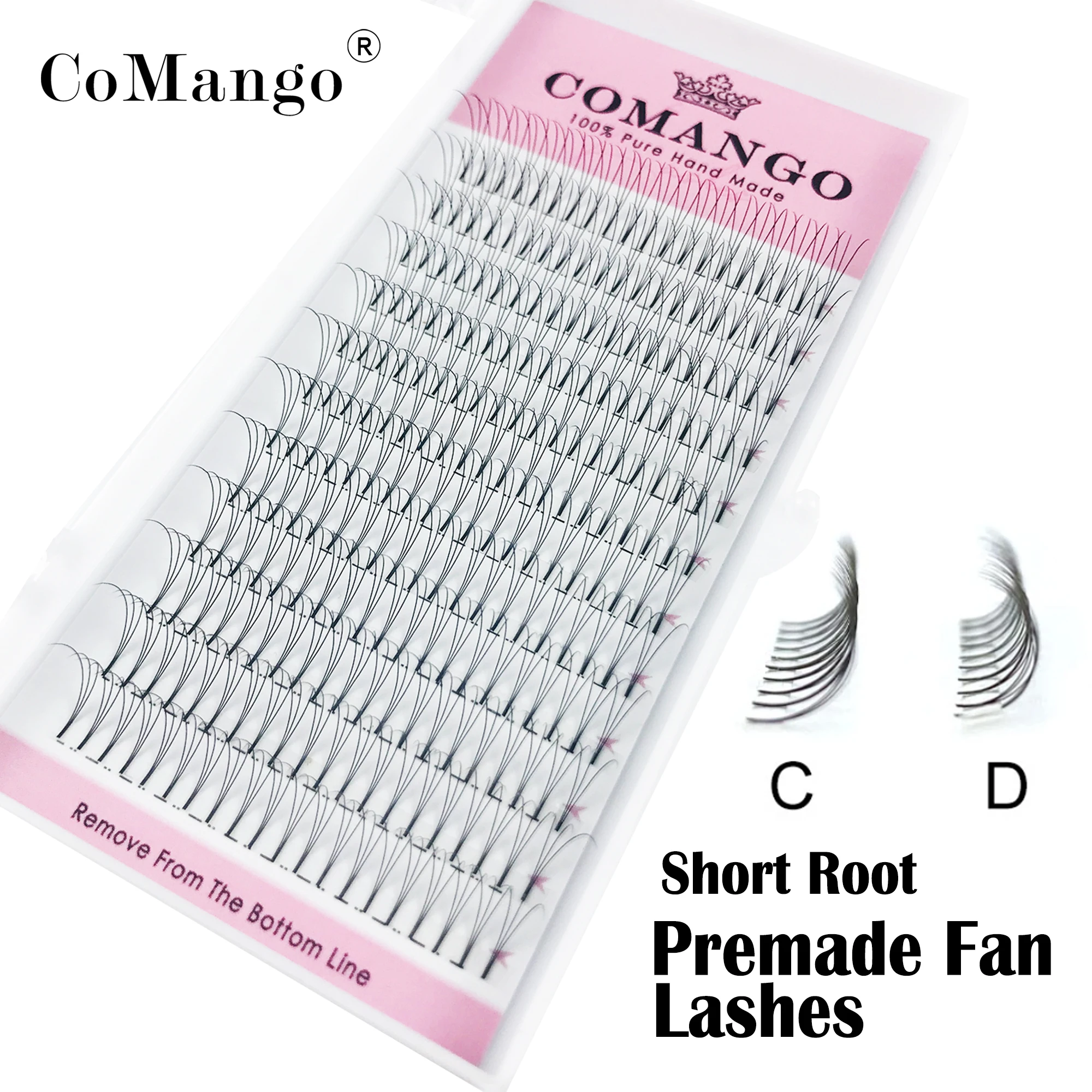 

CoMango Volume Premade 3D/4D/5D/6D/10D Eyelashes Short Stem Pre Made Fans Silk Soft Lash extension False Mink Individual Lashes