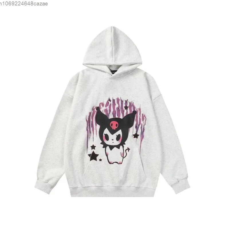 Новинка модные толстовки Sanrio Kuromi Y2k уличная одежда свободные пуловеры