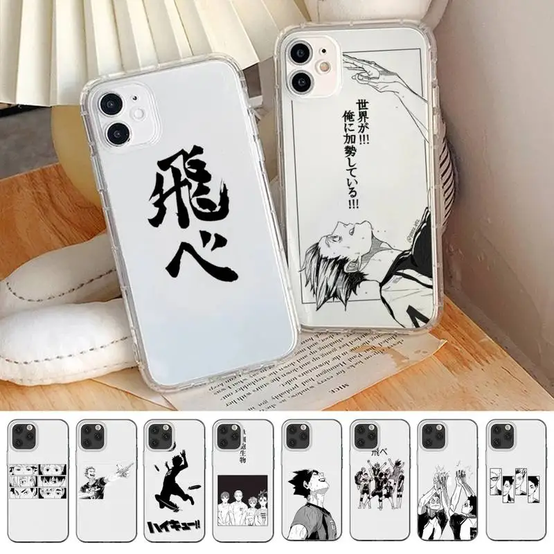 YNDFCNB Anime Haikyuu High School Volleyball Phone Case for iPhone 11 12 13 mini pro XS MAX 8 7 6 6S Plus X 5S SE 2020 XR case