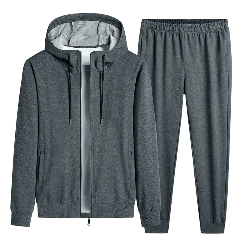 Spring Autumn Men Cotton Tracksuit 2 Piece Sets Mens Sports Casual Suit Jacket+Pants Sweatsuit Male Sportswear Hoodies Clothing