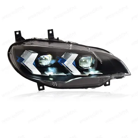 Автомобильные передние фары для BMW X6 E71, светодиодные фары 2008-2013, обновление, 2024, Стайлинг, светодиодные DRL, указатель поворота, фара в сборе