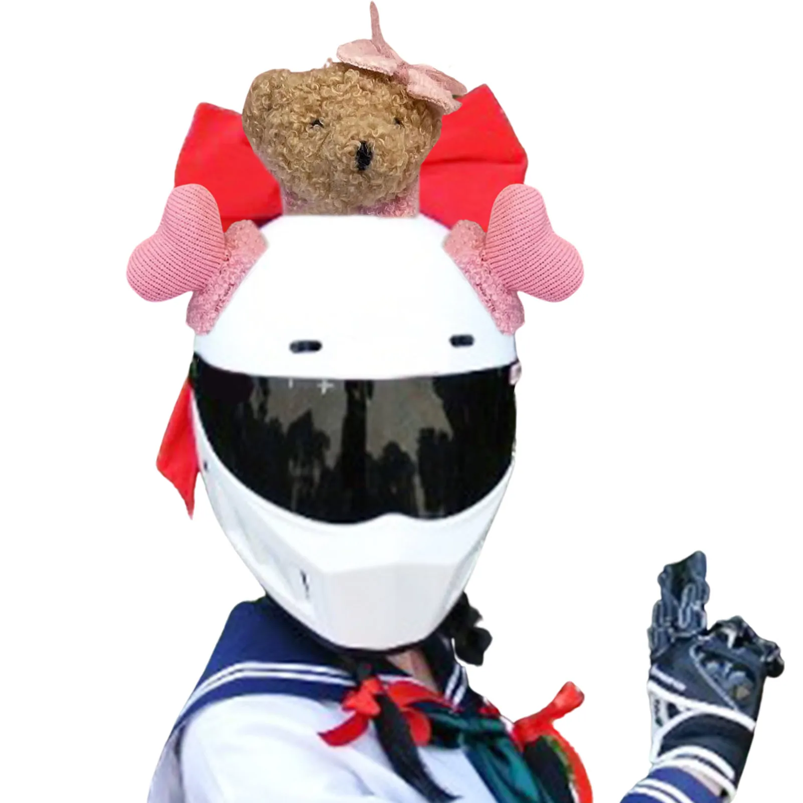 

Cute Headgear Accessories Bunny Ear Headgear Accessory For Motorcycle Bear Ear Decoration For Motorcycle Women Full Face Helmets