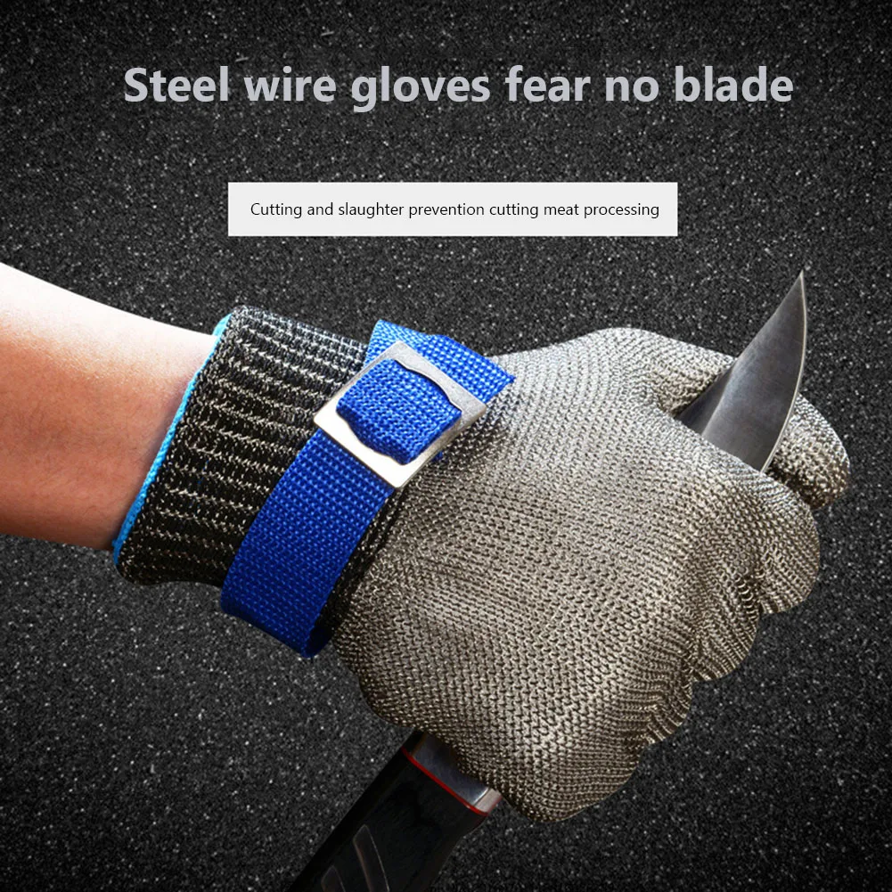 

1Pcs Stainless Steel Gloves Cut Resistant Hand Protector Steel Wire Wood Glass Gloves for Labor Gardening Kitchen Butcher Tools