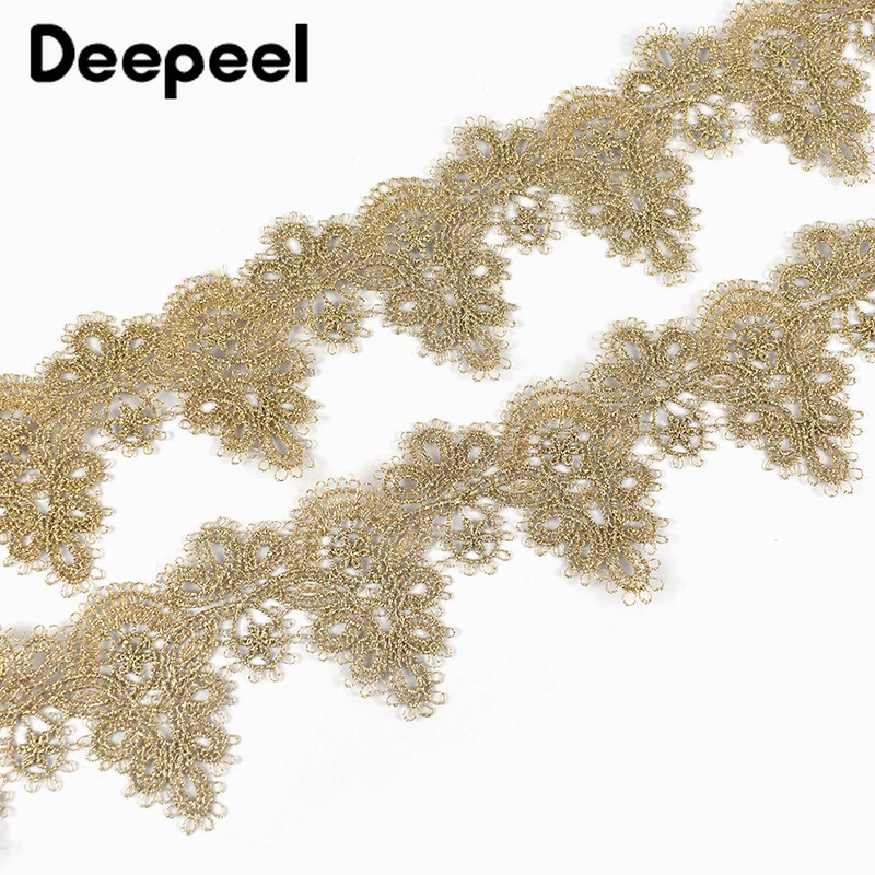 

5 ярдов, 5,8 см, золотая линия, вышивка, искусственная отделка, украшение одежды, аппликация, лента, ткань, сделай сам, одежда, материал, аксессу...