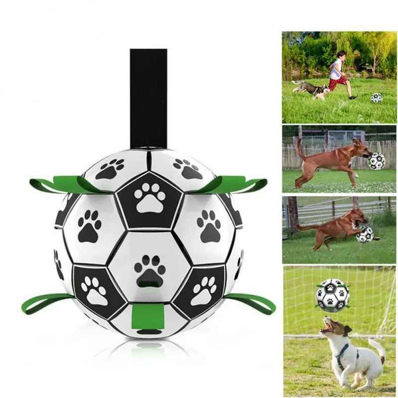 

Dog Toys Interactive Pet Football Toys With Grab Tabs Dog Outdoor Training Soccer Pet Bite Chew Balls For Dog Accessories New