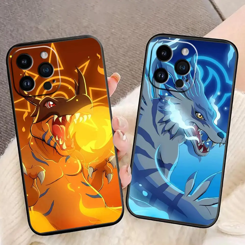 

Phone Funda Case for iPhone 11 12 13 14 Apple Pro 7 8 6 6S SE X XR XS Max Mini Plus Black Soft Case Capa Anime Digimon Adventure