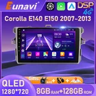 Eunavi 2 Din Android 10 автомобильное радио GPS для Toyota Corolla E140 E150 2007 - 2013 мультимедийный видео плеер 2Din DVD головное устройство DSP 4G
