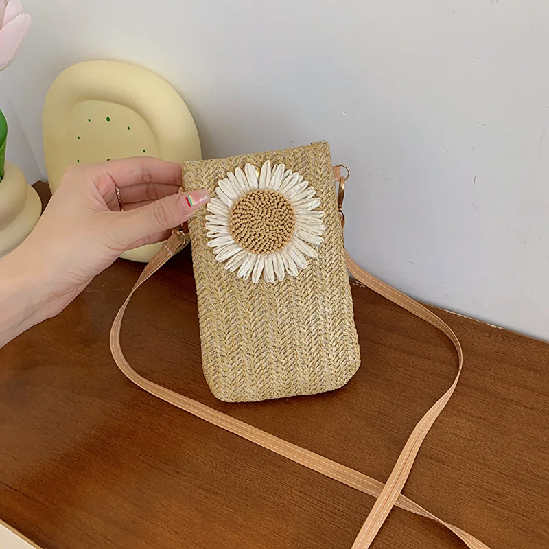 

2023 Summer Beach Straw Bags Handbag Purse Weave Mini Bucket Bag Female Bohemian Women Shoulder Bag Korean Lady Crossbody Bags