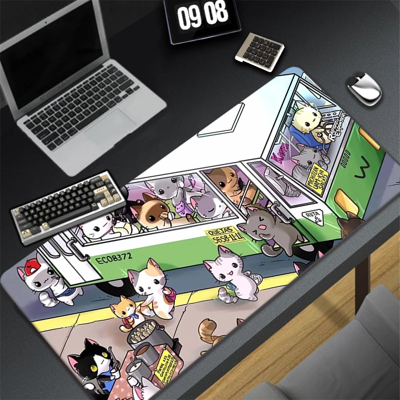 

Large Cute CatMouse Pad Pc Gamer Mat Mausepad Keyboard Gaming Mousepad Kawaii Anime Mouse Mats Xxl Computer Desk Carpet