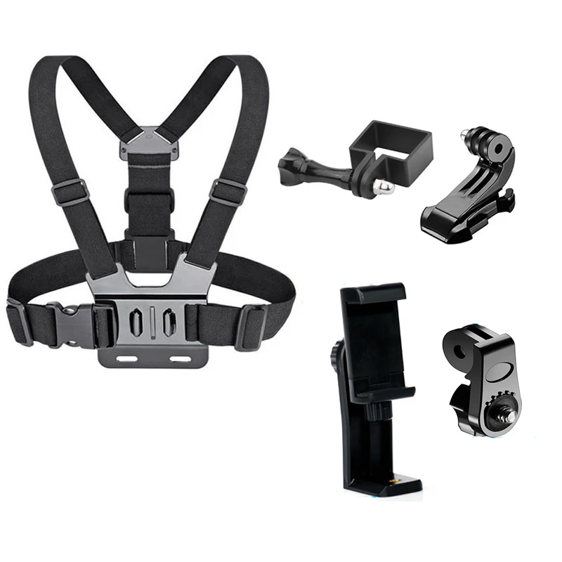 

For DJI OSMO POCKET Double Shoulder Chest Strap Expand Frame Mount Adapter J-seat Set For GoPro 10 9 8 Xiaomi yi 4K Accessories