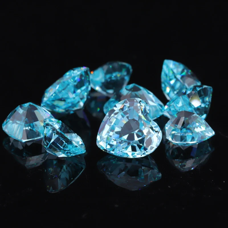 Двойное сердце резки Параиба цвет Лабораторный сапфир Драгоценный камень для