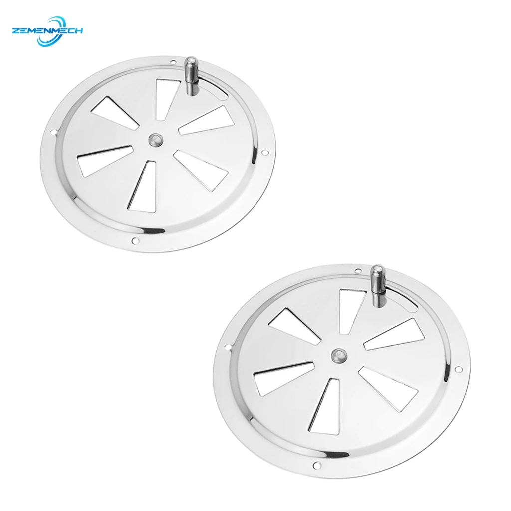 

2X Marine Hardware Stainless Steel Boat Round Air Louver Vent Grille Ventilation Louvered Ventilator Grill Cover Side Knob Open