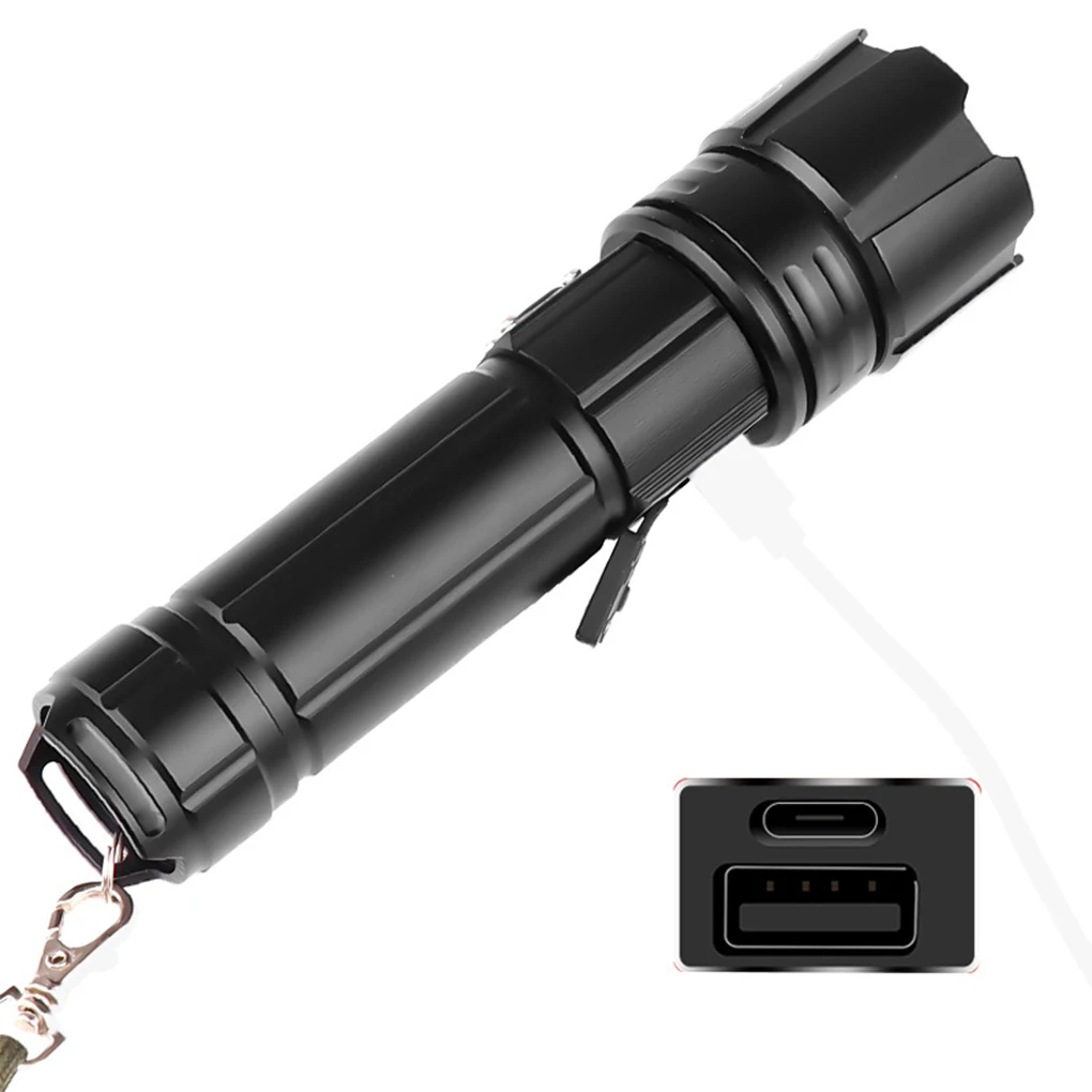 

Flashlight Zoomable Adjustable Aluminum Alloy Emergency Torch Lantern Camper Light Battery Operated Cordless Lamp Type 1