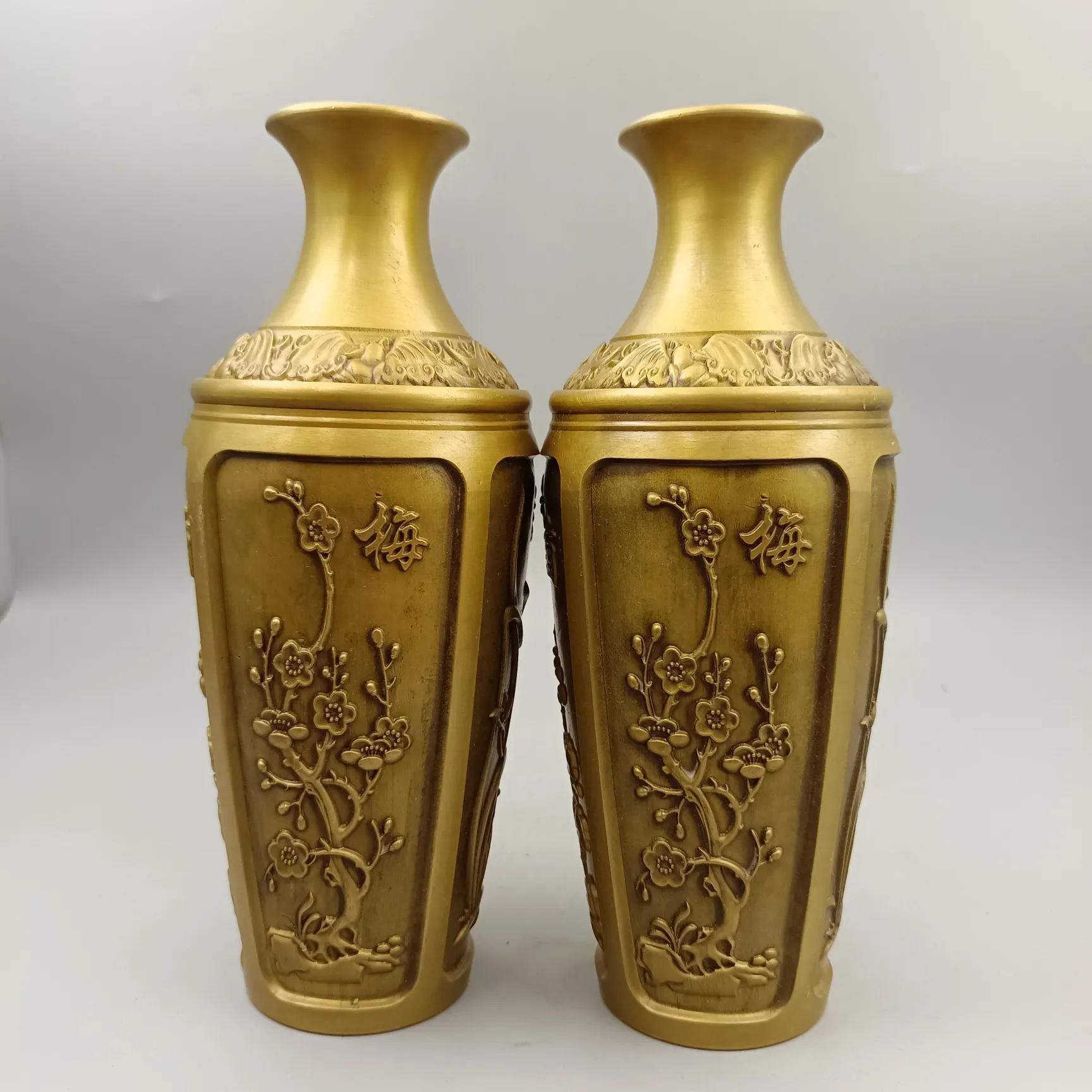 

Collect Elaborate Brass Statue Luck “Chrysanthemum”Flower Vase Metal Crafts Small Decorative Item Home Decoration