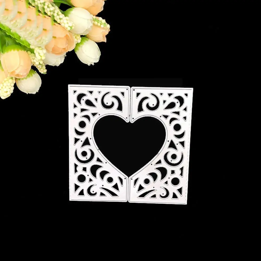 

4 стиля пустотелые кружева в форме сердца металлические пресс-формы рамка штампы для изготовления поздравительных открыток Сделай Сам Скра...
