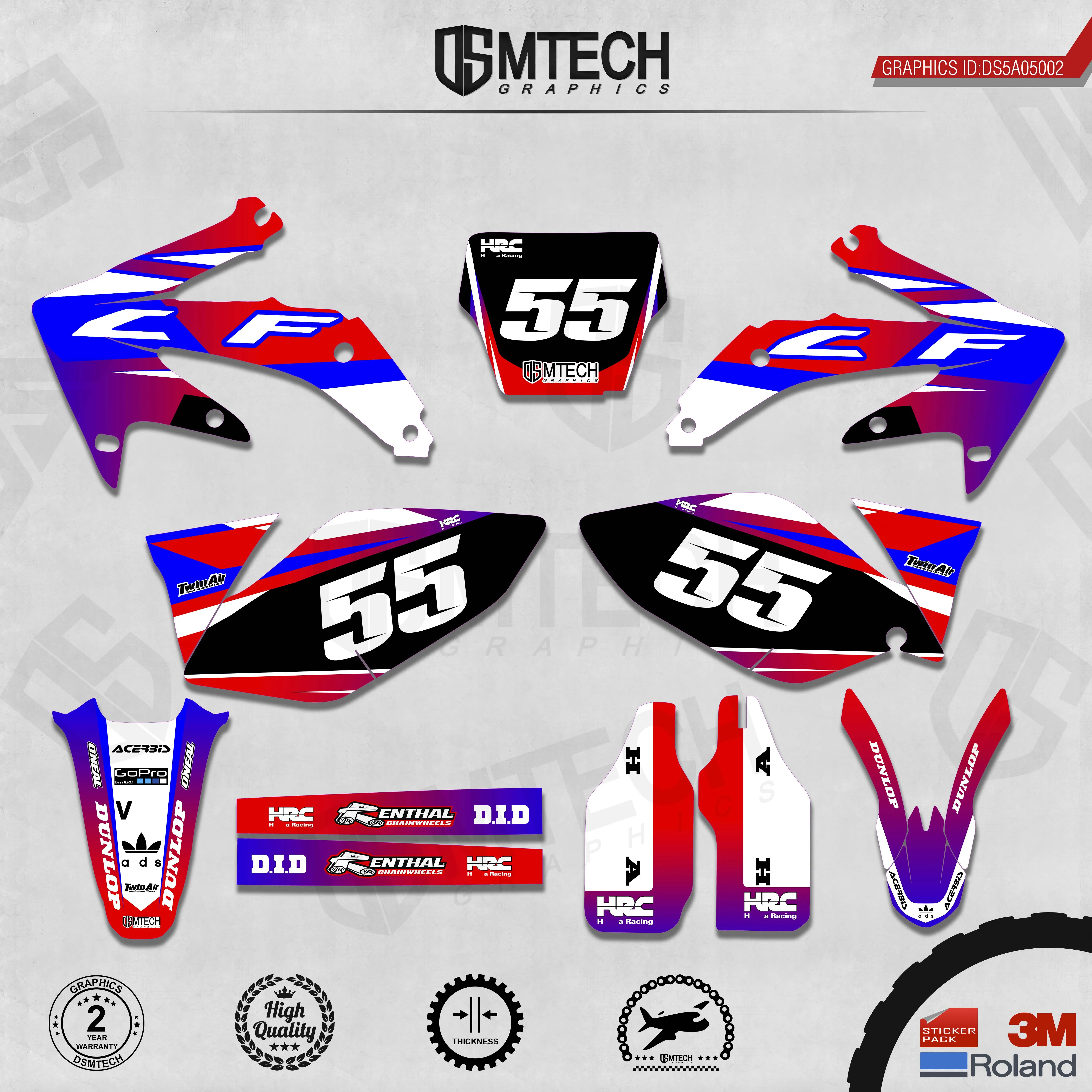 DSMTECH Customized Team Graphics Backgrounds Decals 3M Custom Stickers For 2005 2006 2007 2008  CRF450R 002