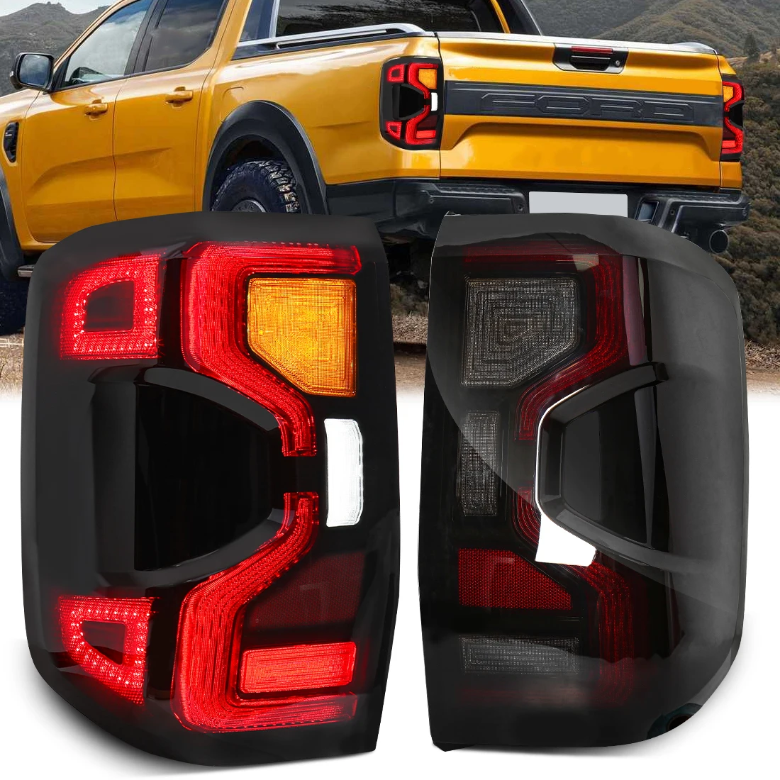 Задние фонари для Ford Ranger 2023 задние противотуманные заднего хода с поворотником