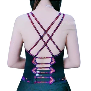 Майка женская, с драгоценными камнями, для клуба, танцев, стразы