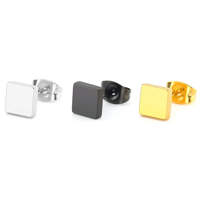 

Korean Version of Quadrilateral Geometric Stud Earrings Regular Titanium Steel Stainless Steel Allergy Fashion Classic Earrings