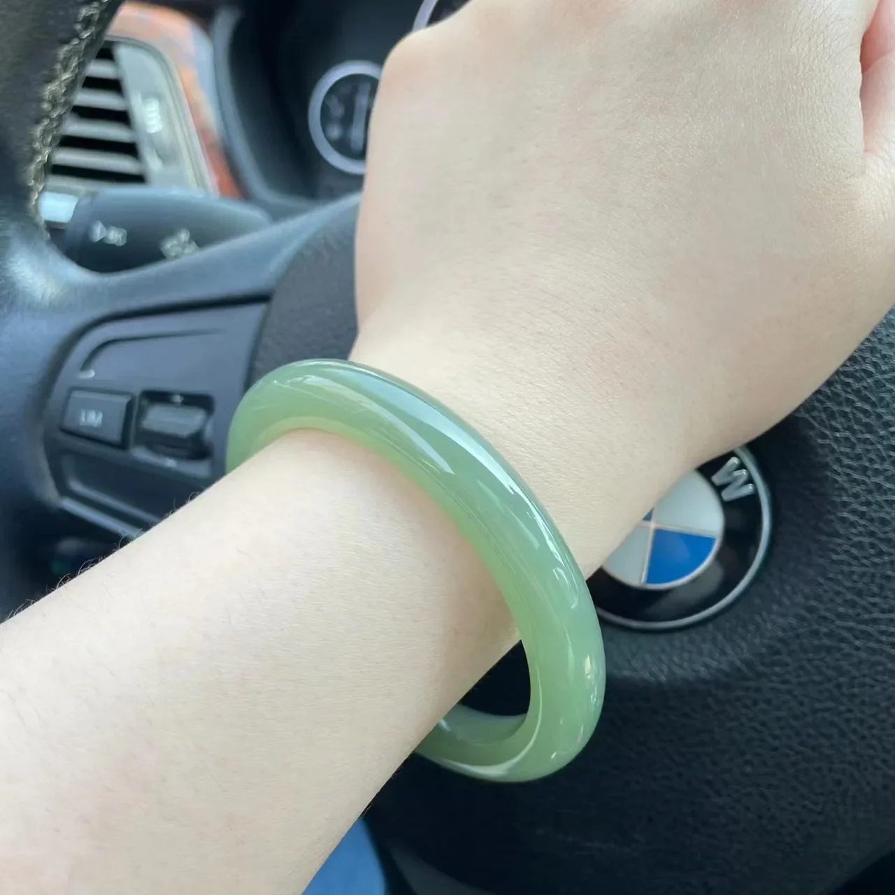 Винтажный зеленый нефритовый браслет Hotan афганистанский натуральный прозрачный