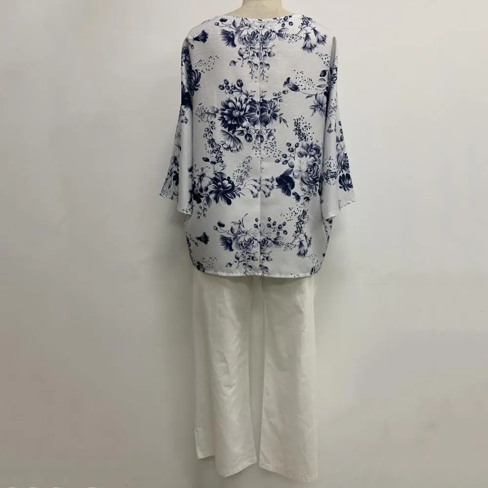 

Loose Breathable Elastic Waist Anti-pilling T-shirt Trousers Suit Female Clothes